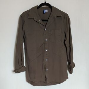 H&M Divided olive green cotton oxford button-down shirt men's XS / women's S